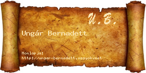 Ungár Bernadett névjegykártya